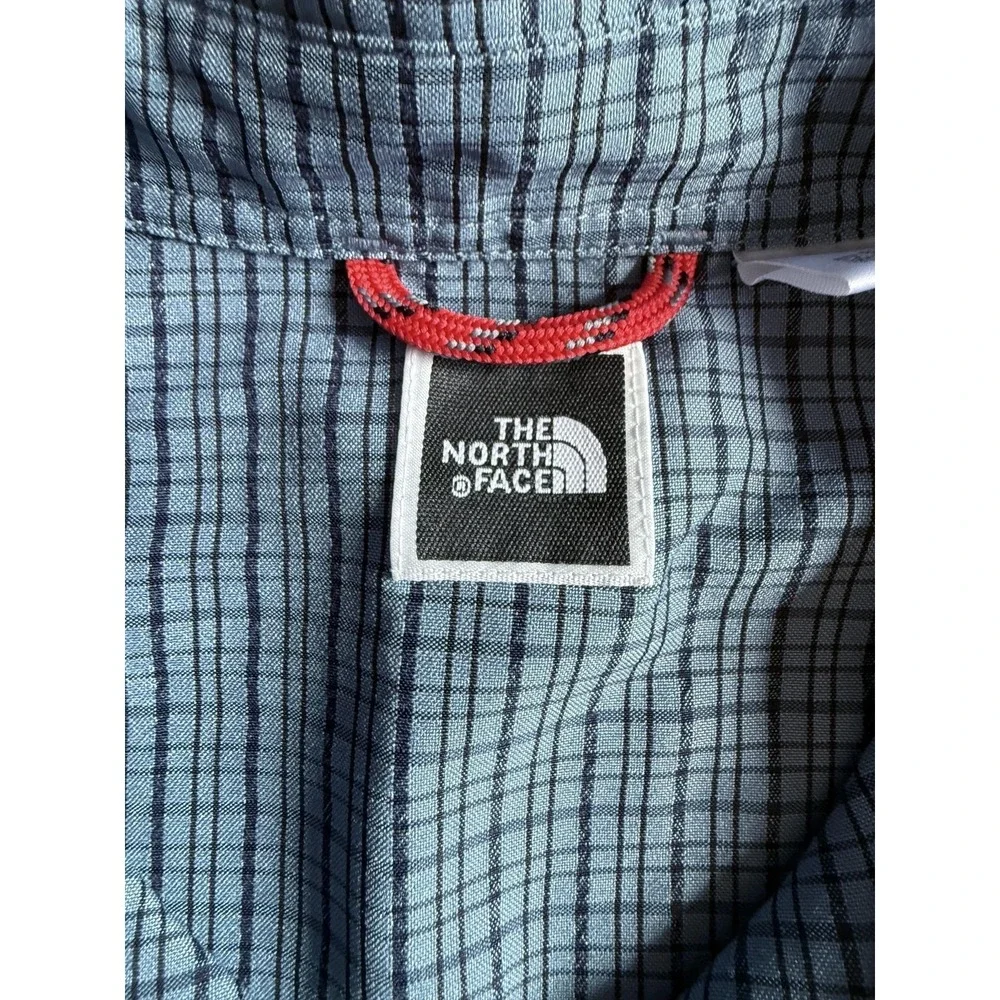 The North Face‎ Shirt Mens XL Blue Plaid Stretch Button Up Short Sleeve Casual